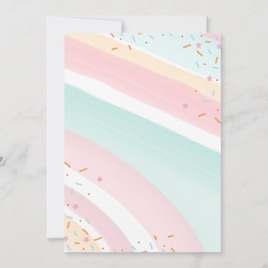 アイスカラフルクリームスクープ粉ベビーシャワー 招待状 (裏面)