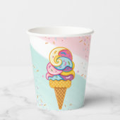 アイスカラフルクリームスクープ粉ベビーシャワー 紙コップ (裏面)