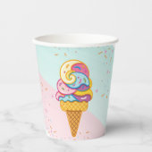 アイスカラフルクリームスクープ粉ベビーシャワー 紙コップ (正面)