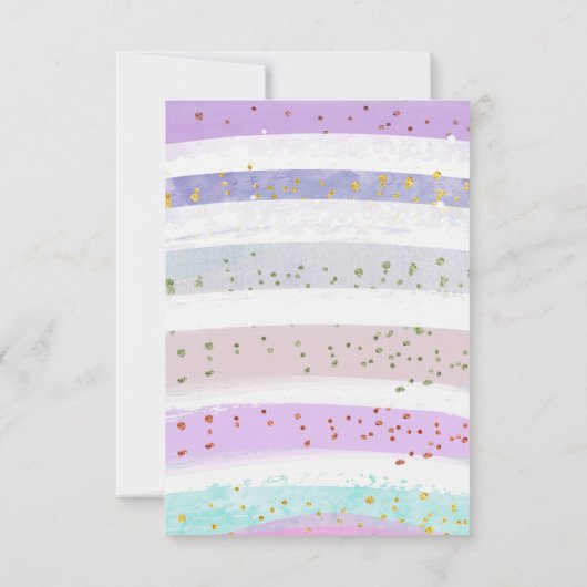 アイスカラフルクリームパステルフラワーズベビーシャワー 招待状 (裏面)