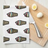 アイスカラフルクリームパターン キッチンタオル (四つ折り)