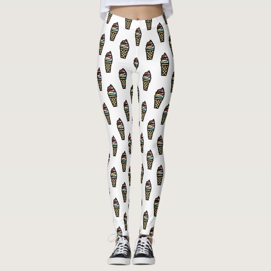 アイスカラフルクリームパターン レギンス (正面)