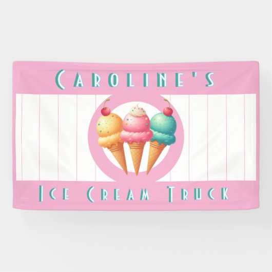アイスカラフルクリームフードトラック 横断幕 (横)
