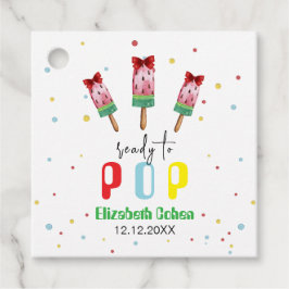 アイスカラフルクリームベビーポップ・アートのシャワー準備 フェイバータグ