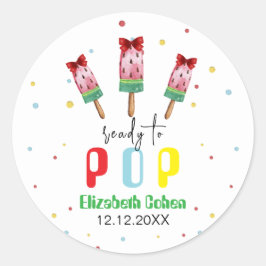 アイスカラフルクリームベビーポップ・アートのシャワー準備 ラウンドシール