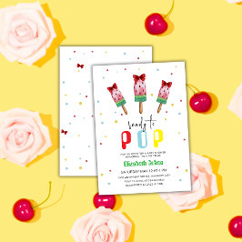 アイスカラフルクリームベビーポップ・アートのシャワー準備 招待状