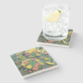 アイスカラフルクリームポピクルフルーツ ストーンコースター (横)