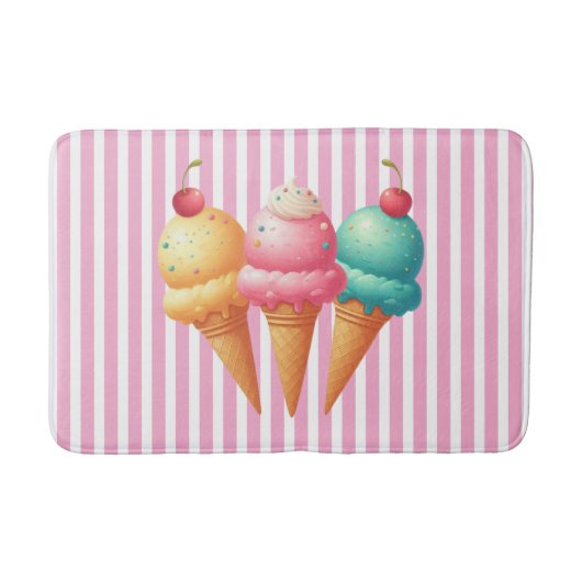 アイスカラフルクリーム バスマット (正面)