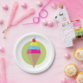 アイスカラフルクリーム ペーパープレート (パーティー)
