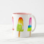 アイスカラフルクルブロックの夏アート ツートーンマグカップ (正面右)