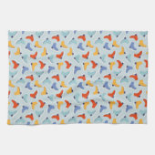 アイスカラフルスケート冬のパターン キッチンタオル (横)