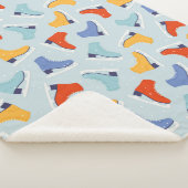 アイスカラフルスケート冬のパターン シェルパブランケット (3/4)