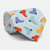 アイスカラフルスケート冬のパターン ネクタイ (ロール)