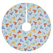 アイスカラフルスケート冬のパターン ブラッシュドポリエステルツリースカート (正面)