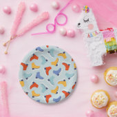 アイスカラフルスケート冬のパターン ペーパープレート (パーティー)