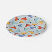 アイスカラフルスケート冬のパターン ペーパープレート (アングル)