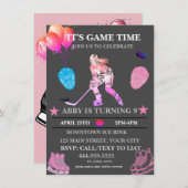 アイスカラフルホッケー誕生日テーマ 招待状 (正面/裏面)