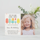 アイスカラフルポップ・アートの誕生日招待状 招待状 (スタンド正面)