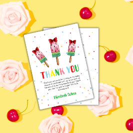 アイスカラフルモダンクリーポップ・アートのムの赤ちゃんシャワー準備 サンキューカード