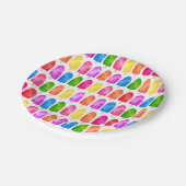 アイスカラフルロリーパターン ペーパープレート (アングル)