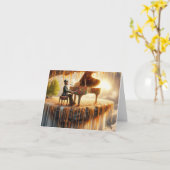 アイスカードによるピアノのコンサ芸術的ート カード (黄色い花)