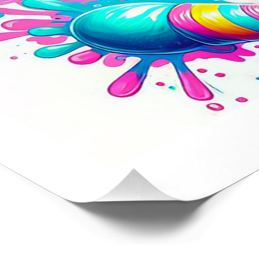 アイスガーリークリームかわいい誕生日 ポスター (コーナー)