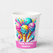 アイスガーリークリーム誕生日パーティー 紙コップ (正面)