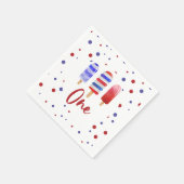 アイスキャンディー 赤 白 青 1歳 誕生日 スタンダードカクテルナプキン (角)