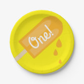 アイスキャンデーのかわいい夏の第1誕生会のテーマ ペーパープレート (正面)