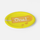 アイスキャンデーのかわいい夏の第1誕生会のテーマ ペーパープレート (アングル)