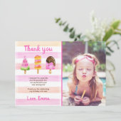 アイスキャンデーのアイスクリームの夏の誕生日のサンキューカード 招待状 (スタンド正面)