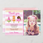 アイスキャンデーのアイスクリームの夏の誕生日のサンキューカード 招待状 (正面/裏面)