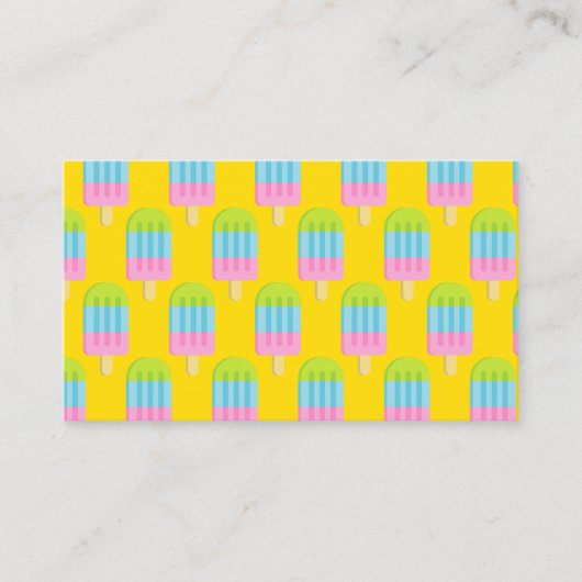 アイスキャンデーのアイスクリームの棒つきキャンデーの名刺のテンプレート 名刺 (正面)