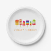 アイスキャンデーのパーティー|の子供の誕生日のパーティーを冷やして下さい ペーパープレート (正面)