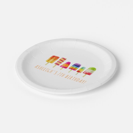 アイスキャンデーのパーティー|の子供の誕生日のパーティーを冷やして下さい ペーパープレート (アングル)