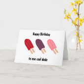 アイスキャンデーの誕生日 カード (黄色い花)