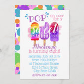 アイスキャンデーの誕生日 招待状 (正面/裏面)