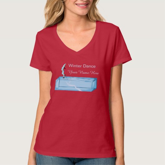 アイスキューブの冬のダンス パーソナライズド Tシャツ (正面)