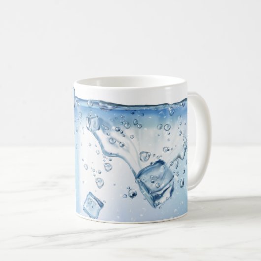 アイスキューブ付きパーソナライズされた水コーヒーマグ、カップ コーヒーマグカップ (正面右)