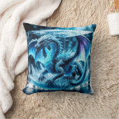 アイスキューブ凍っていに包まれた3Dドラゴン クッション (ブランケット)