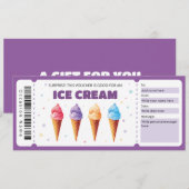 アイスギフト券テンプレート, サンデー好き 招待状 (正面/裏面)