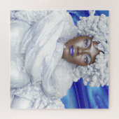 アイスクイーンメラニン女性ブラックガール魔法シスタシス ジグソーパズル (横)