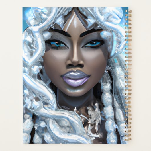 アイスクイーンメラニン女性ブラックガール魔法シスタシス プランナー手帳 (裏面)