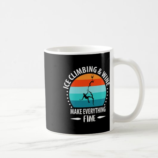 アイスクライミング、アイスアックス、登山、登山家 コーヒーマグカップ (右)