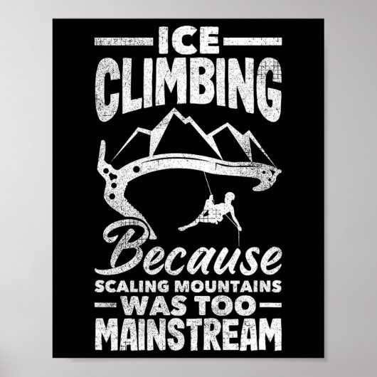 アイスクライミング 登山 楽しいウォールクライマー  ポスター (正面)