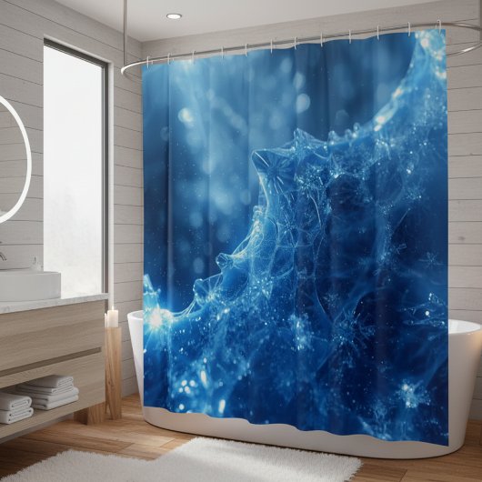 アイスクリスタルの雪の結晶 シャワーカーテン