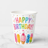 アイスクリムバースデーパーティ 夏の誕生日 紙コップ (正面)