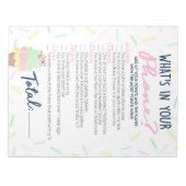 アイスクリームあなたの電話の赤ちゃんシャワーのゲームに何がある ノートパッド (正面)