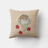 アイスクリームおよびさくらんぼ クッション (裏面)