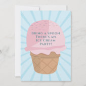 アイスクリームお祝いパーティー誕生日招待状 招待状 (正面)